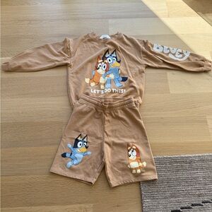 H&M Kids Matching Set - Brown with Bluey Design
